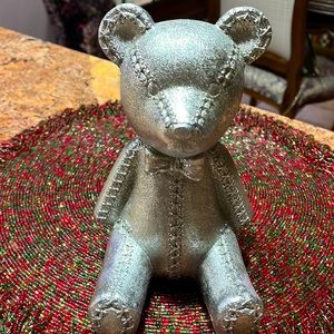 Silver Metallic  TEDDYBEAR  BANK